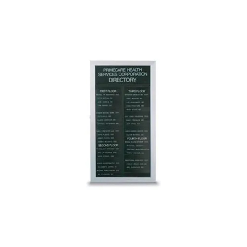 United Visual Products 24-1/8″W x 33″H 3-Column GD Type Letter Board with Satin Frame
