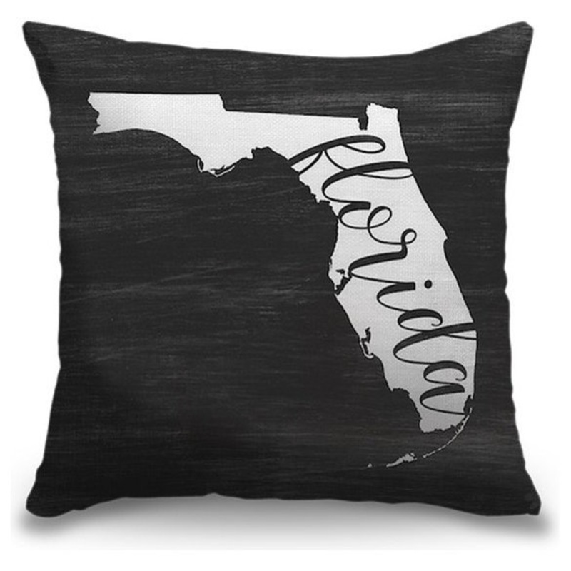 “Home State Typography – Florida” Pillow, 20″x20″ – Contemporary – Decorative Pillows – by Great Big Canvas