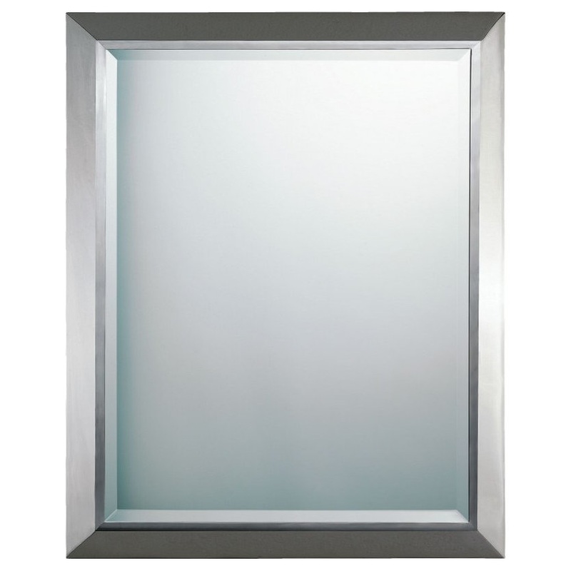 Vintage Classic Design Rectangular Wall Mirror Beveled Steel Frame 24 inches W – Contemporary – Wall Mirrors – by Bailey Street Home