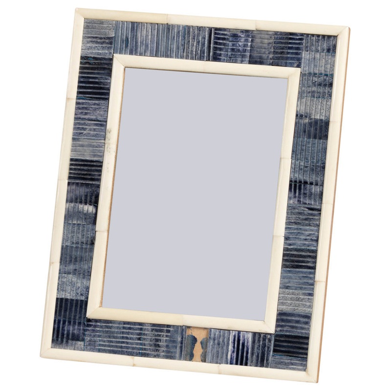 “Mendocino” 5″ x 7″ Carved Bone Picture Frame, Blue – Contemporary – Picture Frames – by Zodax