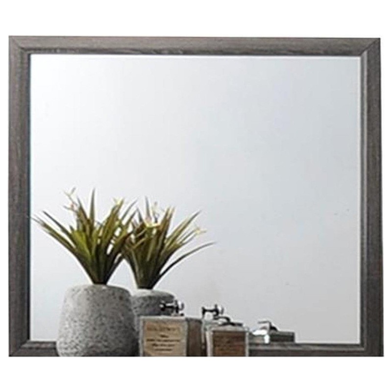 Sierra Contemporary Portrait Mirror Made with Wood in Gray Color – Transitional – Wall Mirrors – by Homesquare