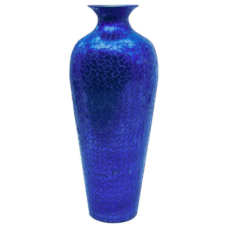 DecorShore Vedic Floor Vase, Sparkling Mosaic and Metal Decorative Vase – Contemporary – Vases – by DecorShore