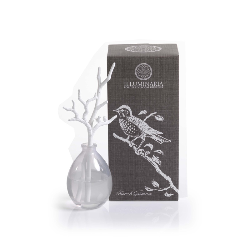 “Illuminaria” Porcelain Diffuser, French Gardenia Fragrance – Beach Style – Home Fragrances – by Zodax