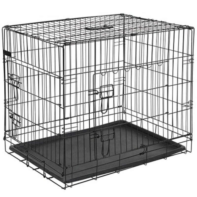 @Pet Dog Crate Metal 50.8×30.5×35.5 cm Black 15006
