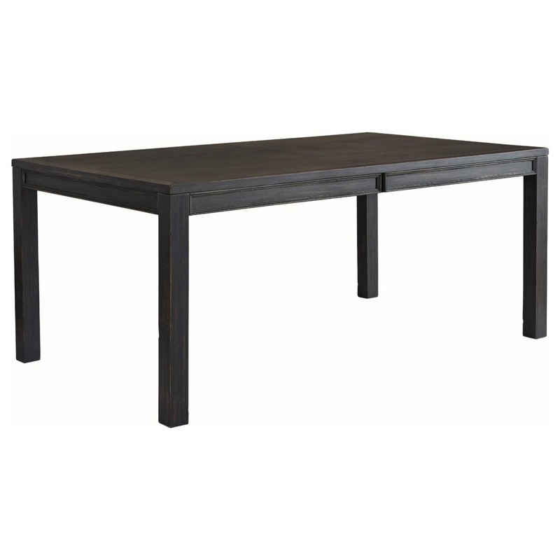 Traditional Dining Table, Square Legs With Sturdy Rectangular Top, Vintage Black – Transitional – Dining Tables – by Decor Love