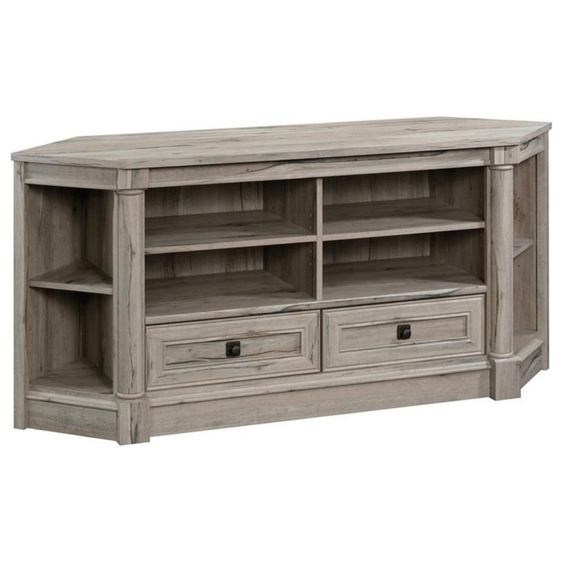 Sauder Palladia Engineered Wood Corner TV Stand for TVs up to 60″ in Vintage Oak – Transitional – Entertainment Centers And Tv Stands – by Homesquare